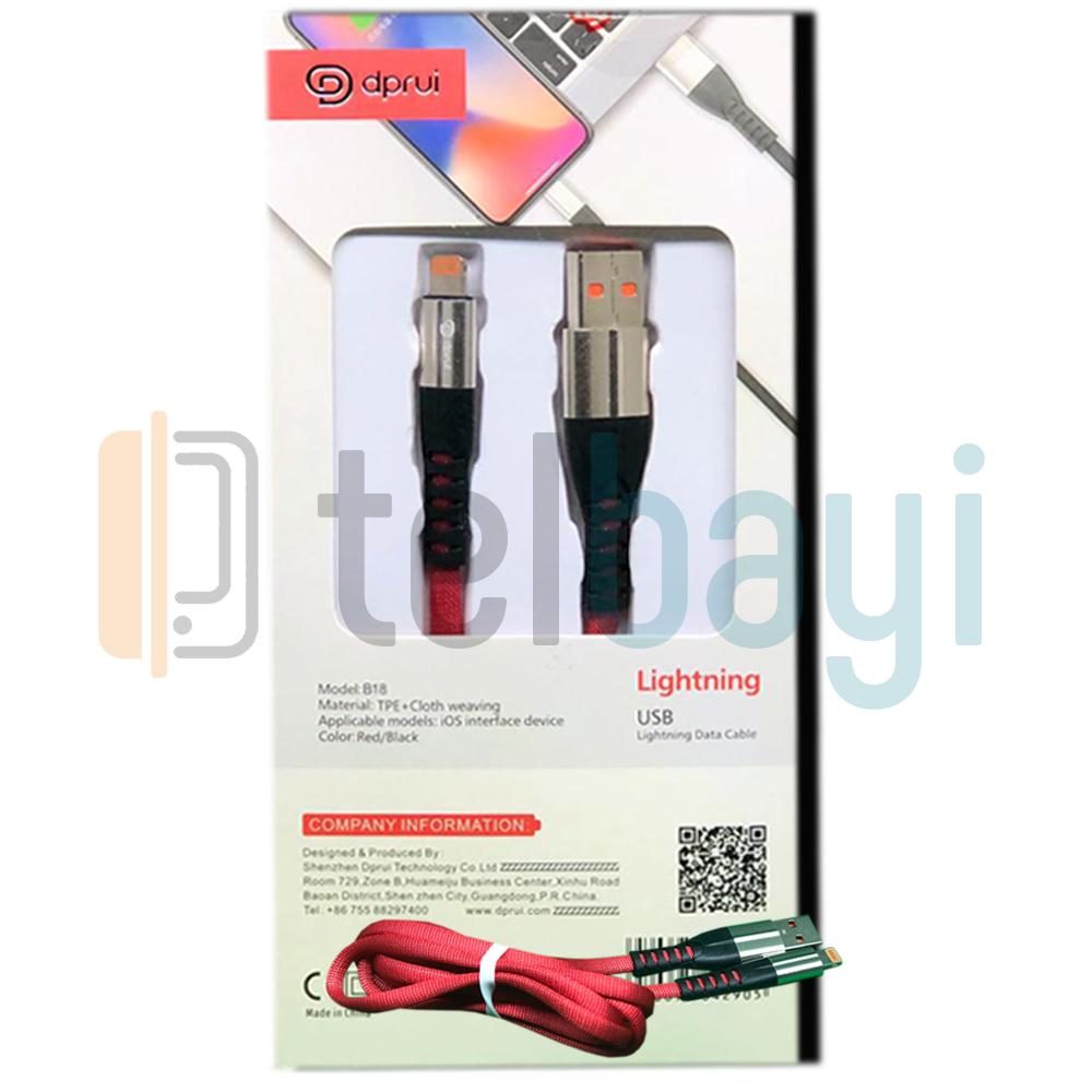 DPRUİ B-18 LİGHTNİNG USB HIZLI ŞARJ KABLOSU