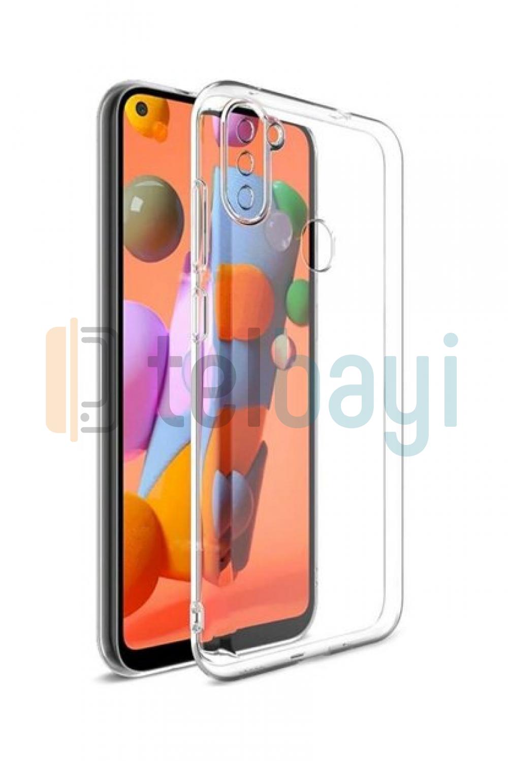 Samsung Galaxy A11 Kılıf Kamera Korumalı Tıpalı Şeffaf Süper Silikon 