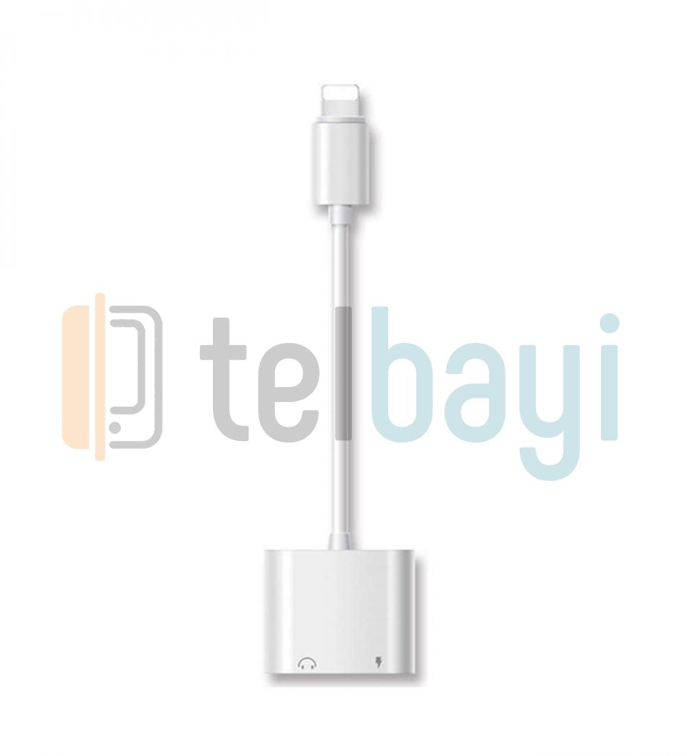 iPhone 8 Pin Lightning Aux Çevirici + Şarj Girişi - Hadron HD4671 3.5 mm Jack Kulaklık Adaptörü